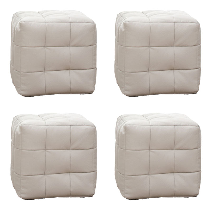 Modern Square Pouf Water Resistant Orange Pouf for Drawing Room