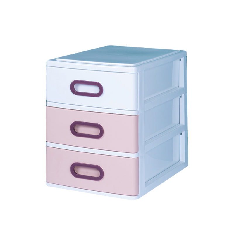 Plastic File Cabinet Vertical Color Block File Cabinet with Drawers for Home Office