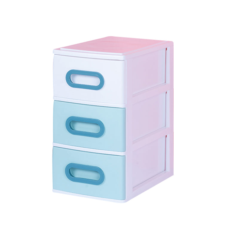 Plastic File Cabinet Vertical Color Block File Cabinet with Drawers for Home Office