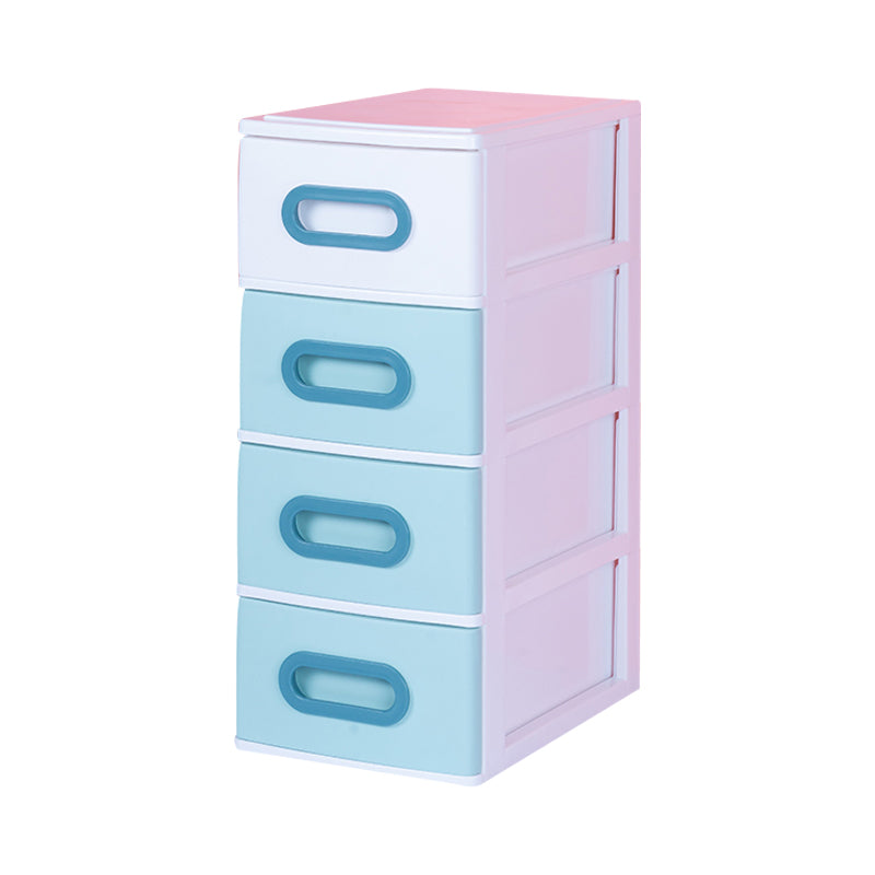 Plastic File Cabinet Vertical Color Block File Cabinet with Drawers for Home Office