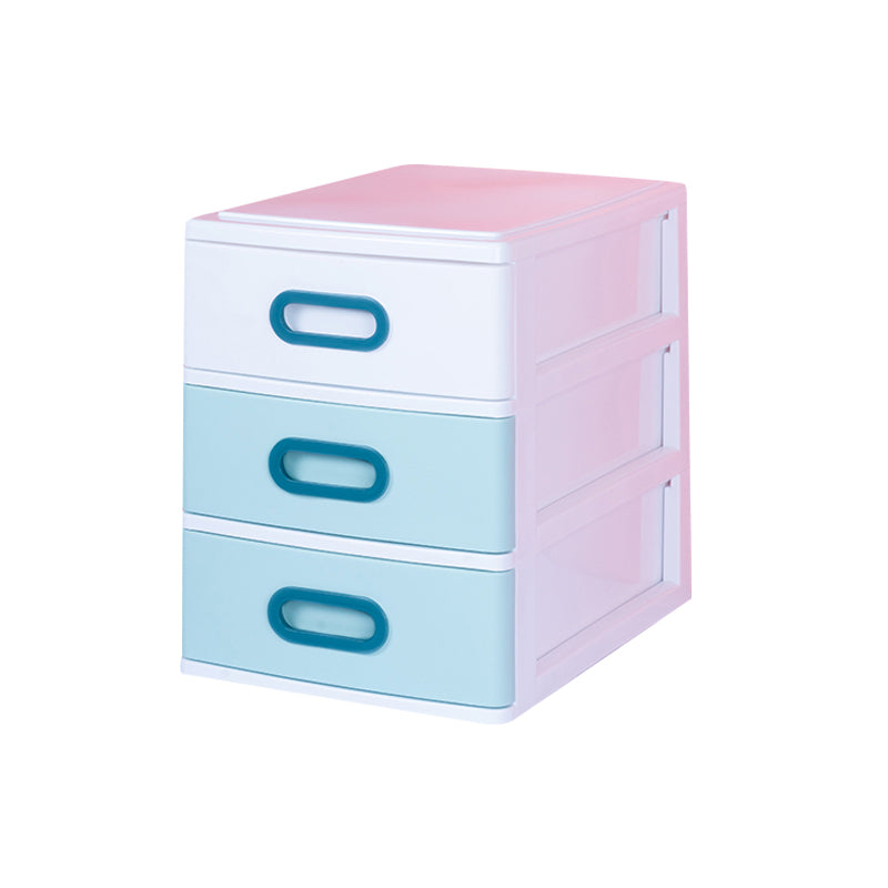 Plastic File Cabinet Vertical Color Block File Cabinet with Drawers for Home Office