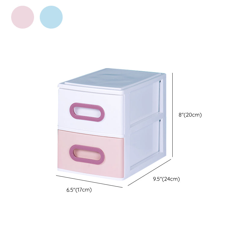 Plastic File Cabinet Vertical Color Block File Cabinet with Drawers for Home Office