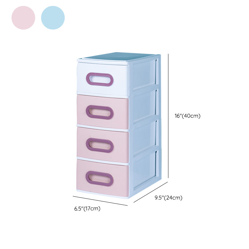 Plastic File Cabinet Vertical Color Block File Cabinet with Drawers for Home Office