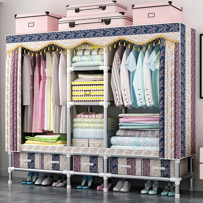 Rectangular Metal Wardrobe Industrial Style Simple Bedroom Wardrobe Closet