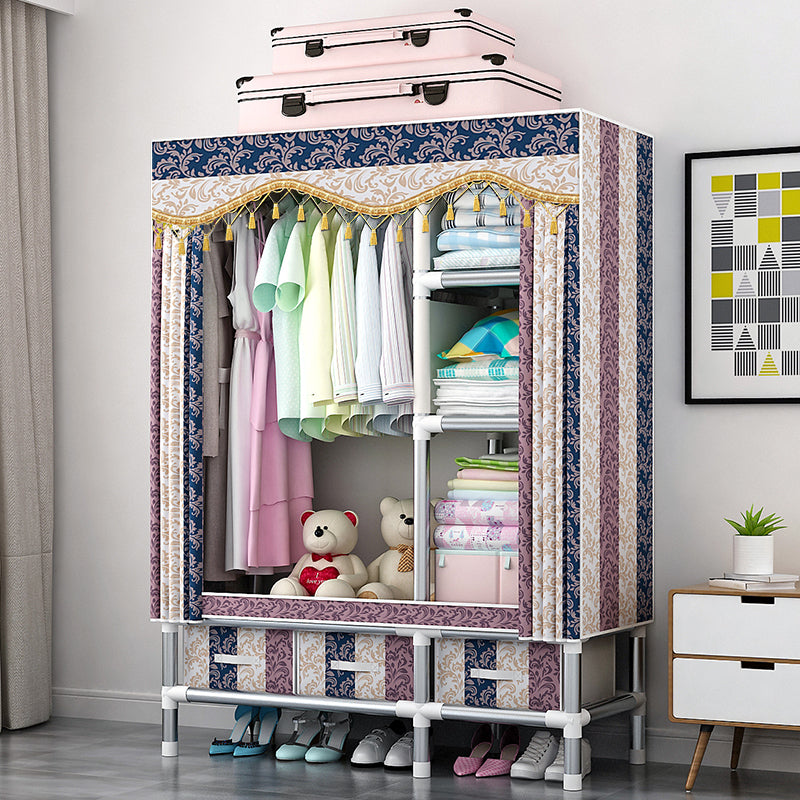 Rectangular Metal Wardrobe Industrial Style Simple Bedroom Wardrobe Closet