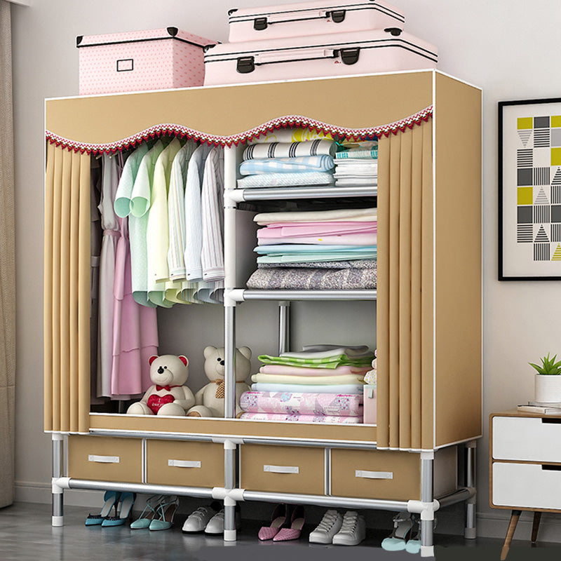 Rectangular Metal Wardrobe Industrial Style Simple Bedroom Wardrobe Closet