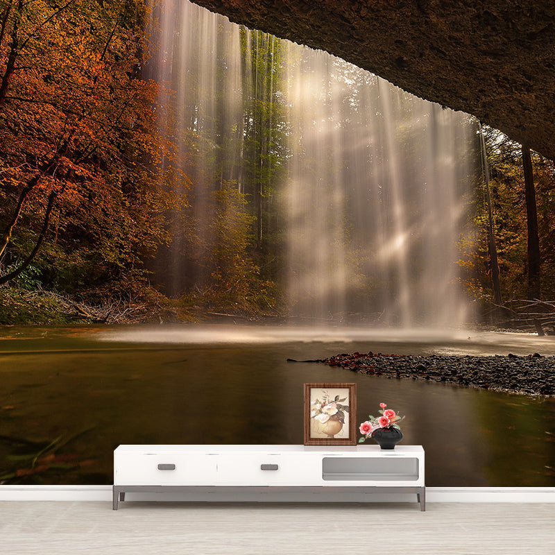Fall Photography Pattern Mildew Wall Mural Horizontalt for Living Room