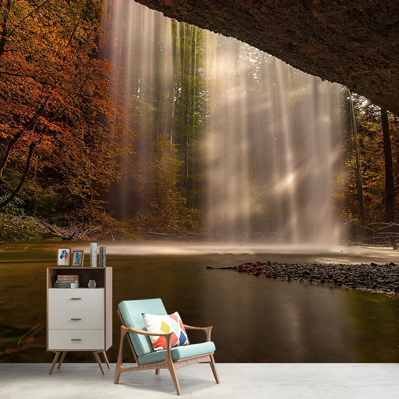 Fall Photography Pattern Mildew Wall Mural Horizontalt for Living Room