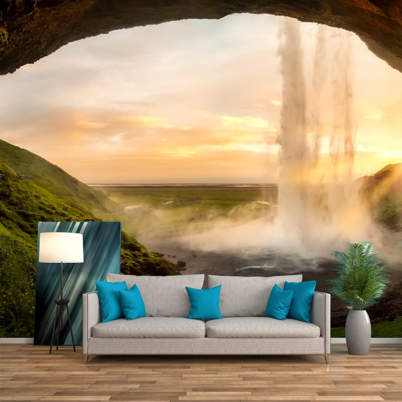 Fall Photography Pattern Mildew Wall Mural Horizontalt for Living Room