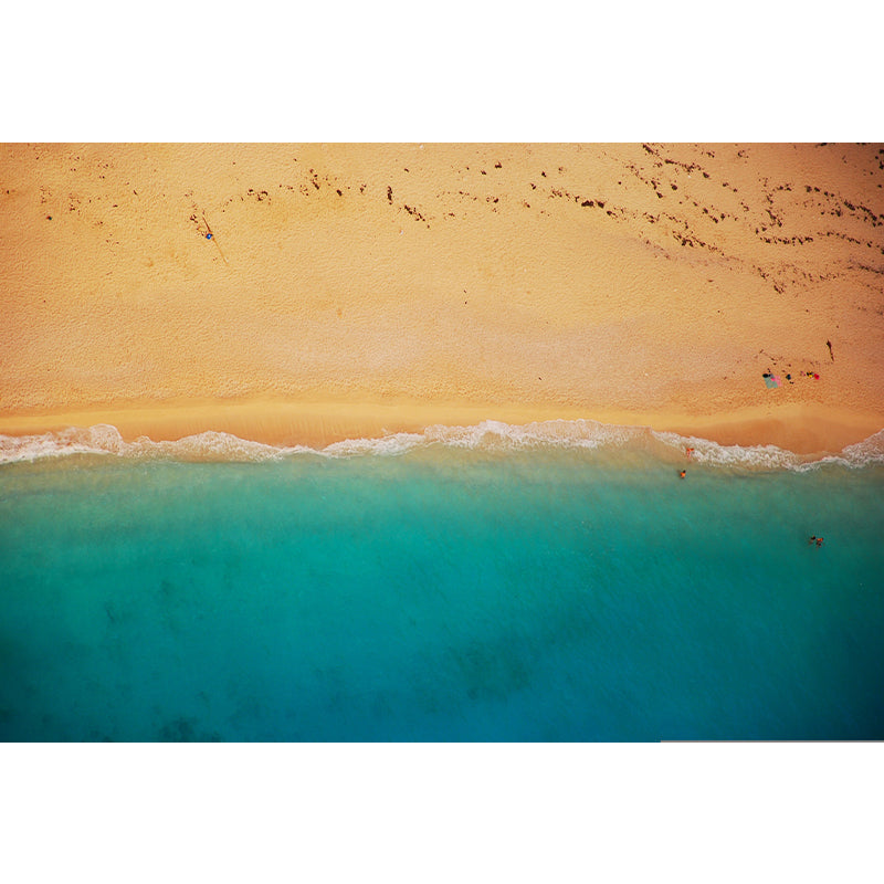 Beach Photography Pattern Mildew Wall Mural Horizontalt for Living Room