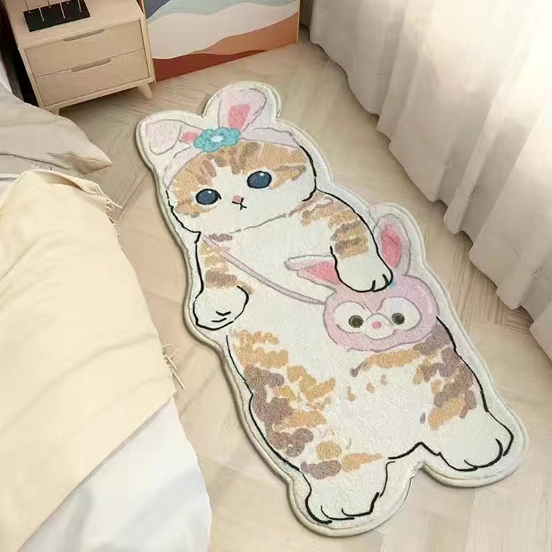 Novelty Contemporary Polyster Animal Printed Living Room Non-Slip Backing Area Rug