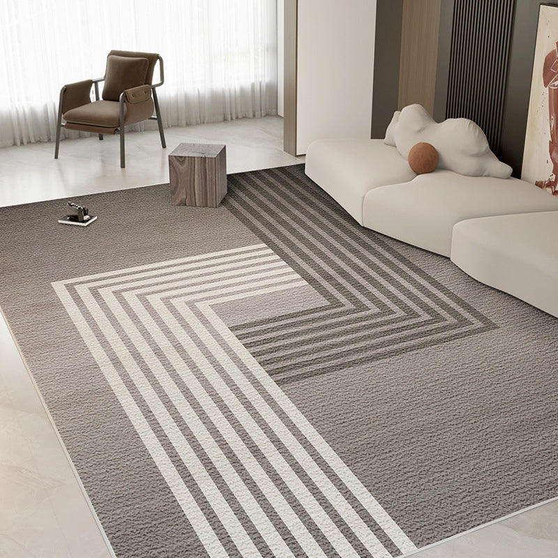Simple Abstract Pattern Rug Polyester Indoor Rug Non-slip Carpet for Living Room and Bedroom