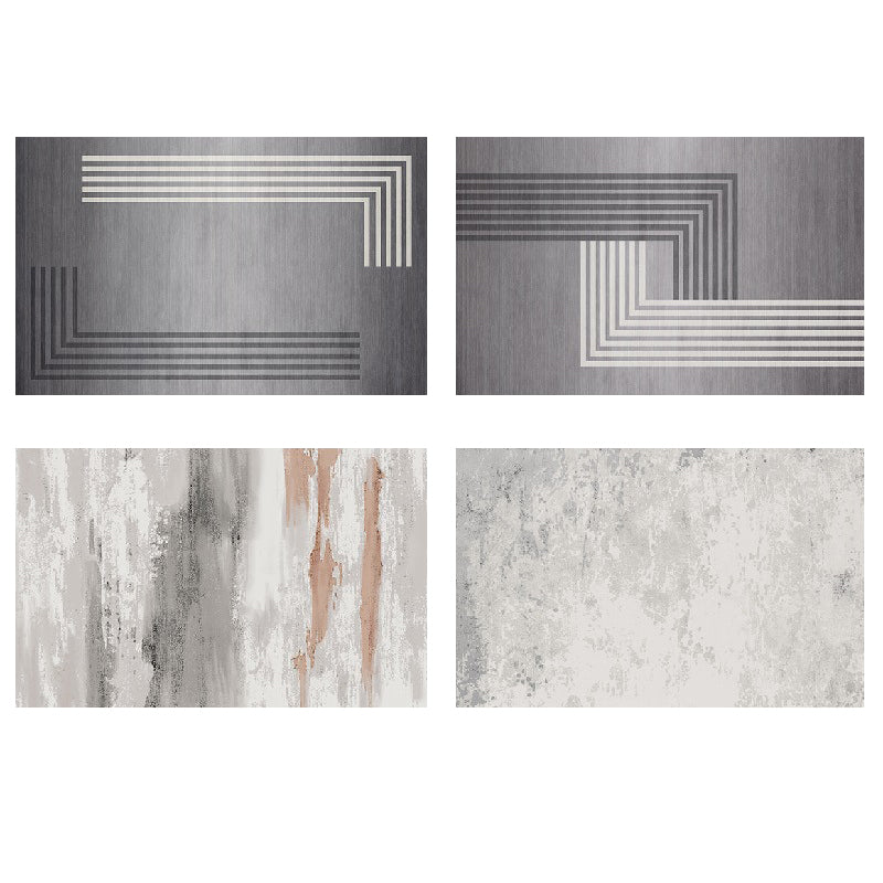 Simple Abstract Pattern Rug Polyester Indoor Rug Non-slip Carpet for Living Room and Bedroom