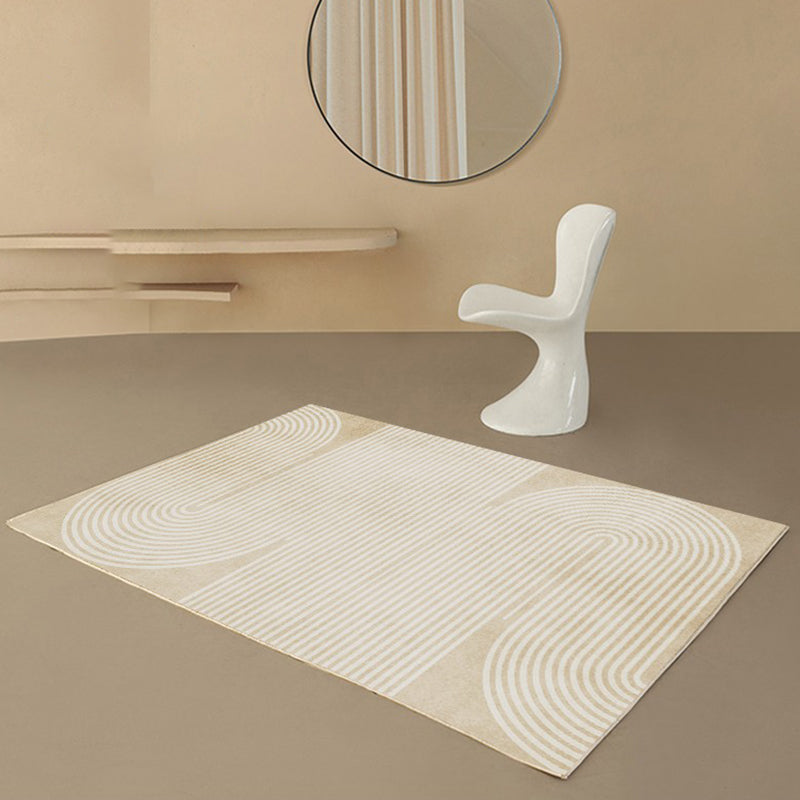 Simple Striped Rug Polyester Indoor Rug Non-slip Area Carpet for Living Room and Bedroom