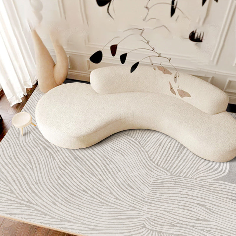 Simple Striped Rug Polyester Indoor Rug Non-slip Area Carpet for Living Room and Bedroom
