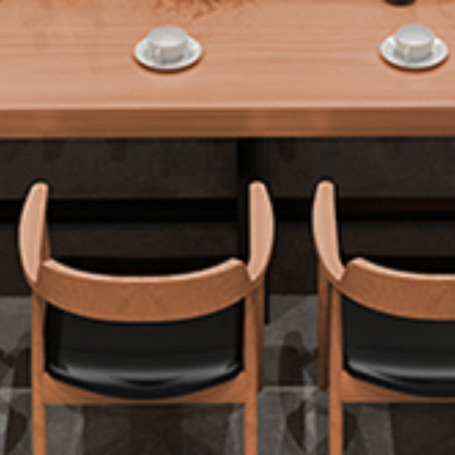 Contemporary Arm Dining Chairs Upholstered Dining Chairs with Wood Base