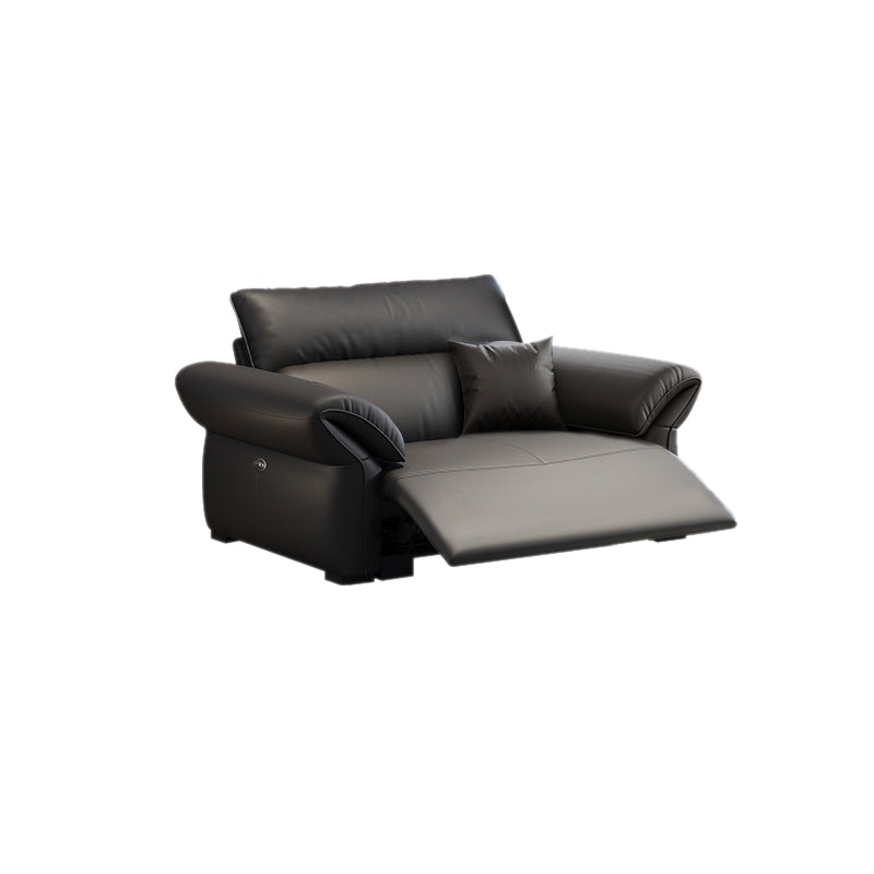 Scratch Resistant Power - Push Button Pillow Top Arm Genuine Leather Sofa