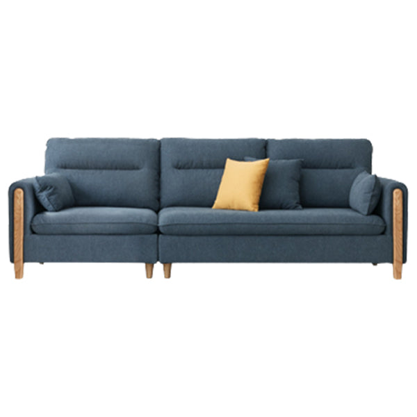 Solid Wood Square Arm Contemporary Fabric Sofa for Living Room