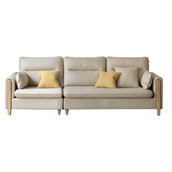 Solid Wood Square Arm Contemporary Fabric Sofa for Living Room