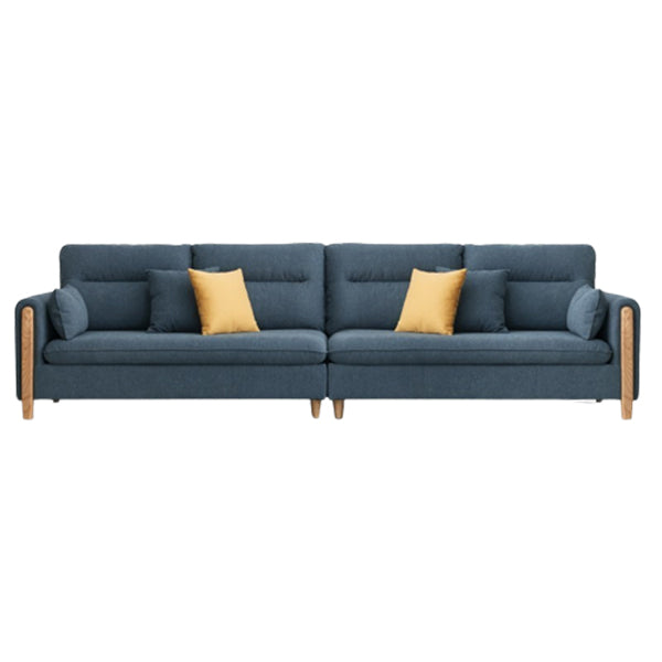 Solid Wood Square Arm Contemporary Fabric Sofa for Living Room