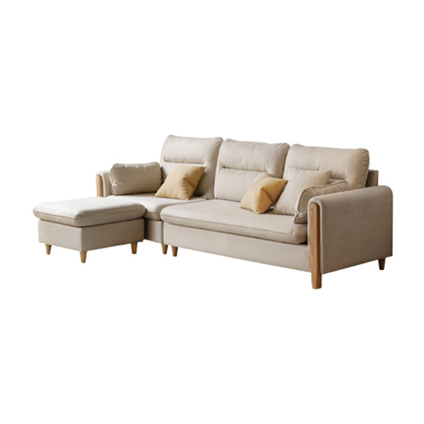 Solid Wood Square Arm Contemporary Fabric Sofa for Living Room
