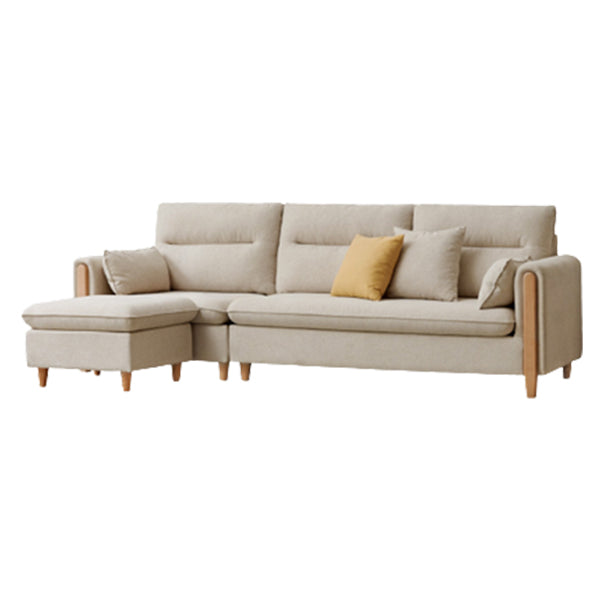 Solid Wood Square Arm Contemporary Fabric Sofa for Living Room