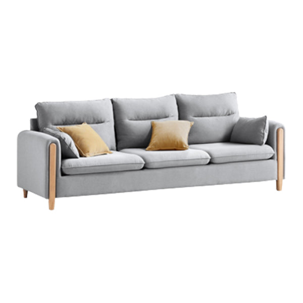 Solid Wood Square Arm Contemporary Fabric Sofa for Living Room