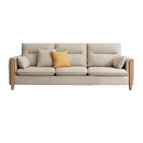 Solid Wood Square Arm Contemporary Fabric Sofa for Living Room