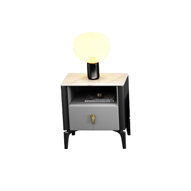 Rectangular Slate 4 Legs Coffee Table Modern 1 Single with 4 Drawers