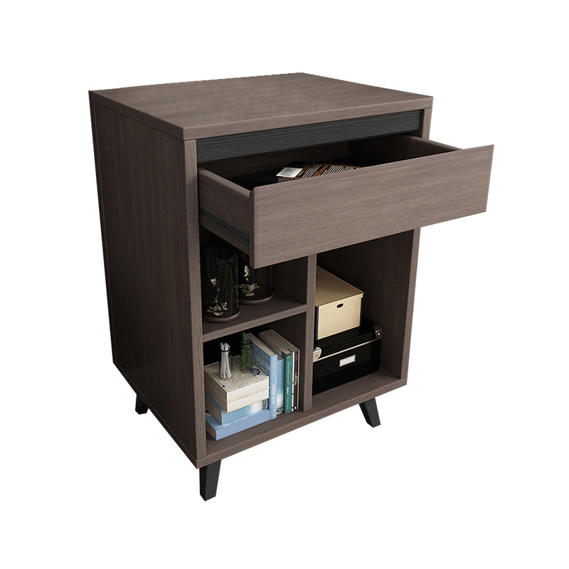 Modern 4 Legs Rectangle Cocktail Table in Wood with a Drawers