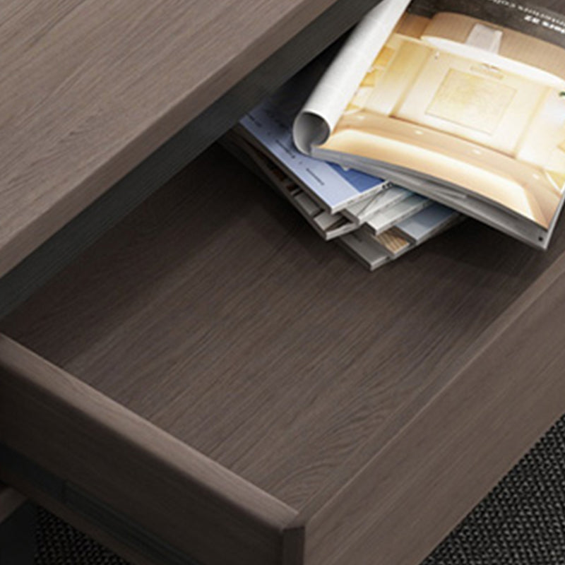 Modern 4 Legs Rectangle Cocktail Table in Wood with a Drawers