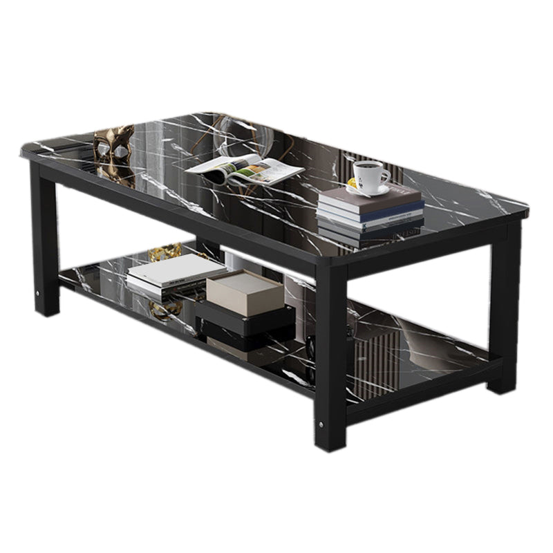 Round Wooden Coffee or End Table Iron Pedestal Base with Storage