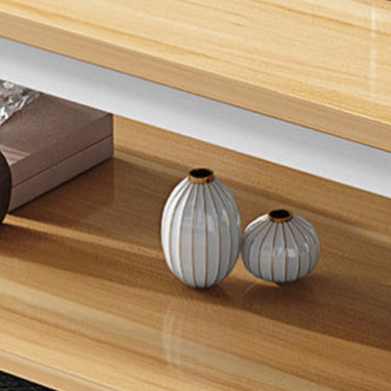 Round Wooden Coffee or End Table Iron Pedestal Base with Storage