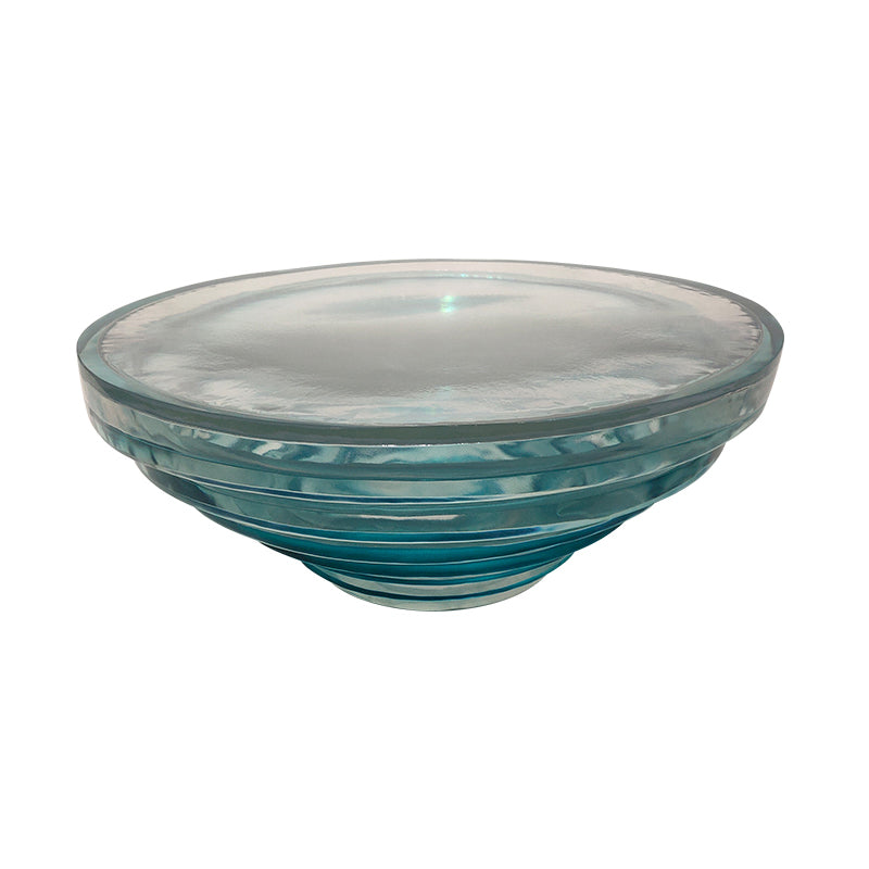 Resin Coffee or End Table Contemporary Round Top with Solid Base