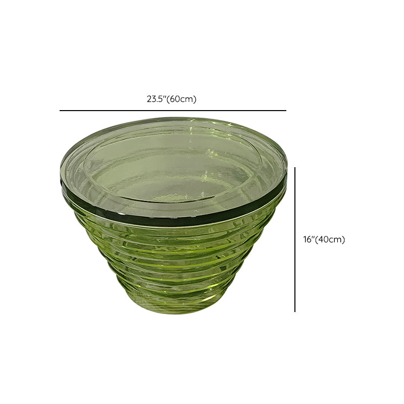 Resin Coffee or End Table Contemporary Round Top with Solid Base