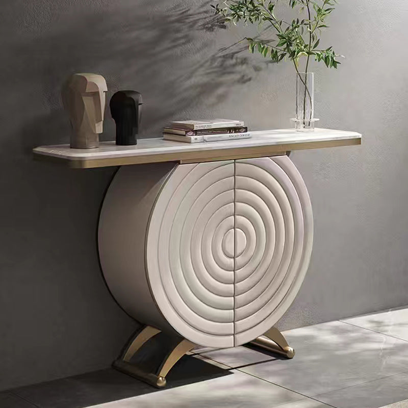 Solid Wood Contemporary White Accent Cabinet for Living Room