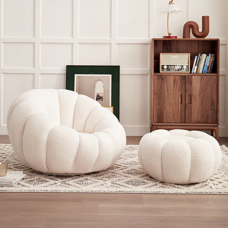 Contemporary Papasan Chair with Sewn Pillow Back and Solid Wood Frame