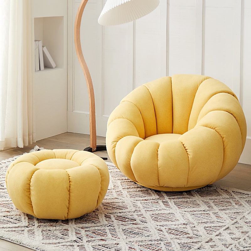Contemporary Papasan Chair with Sewn Pillow Back and Solid Wood Frame