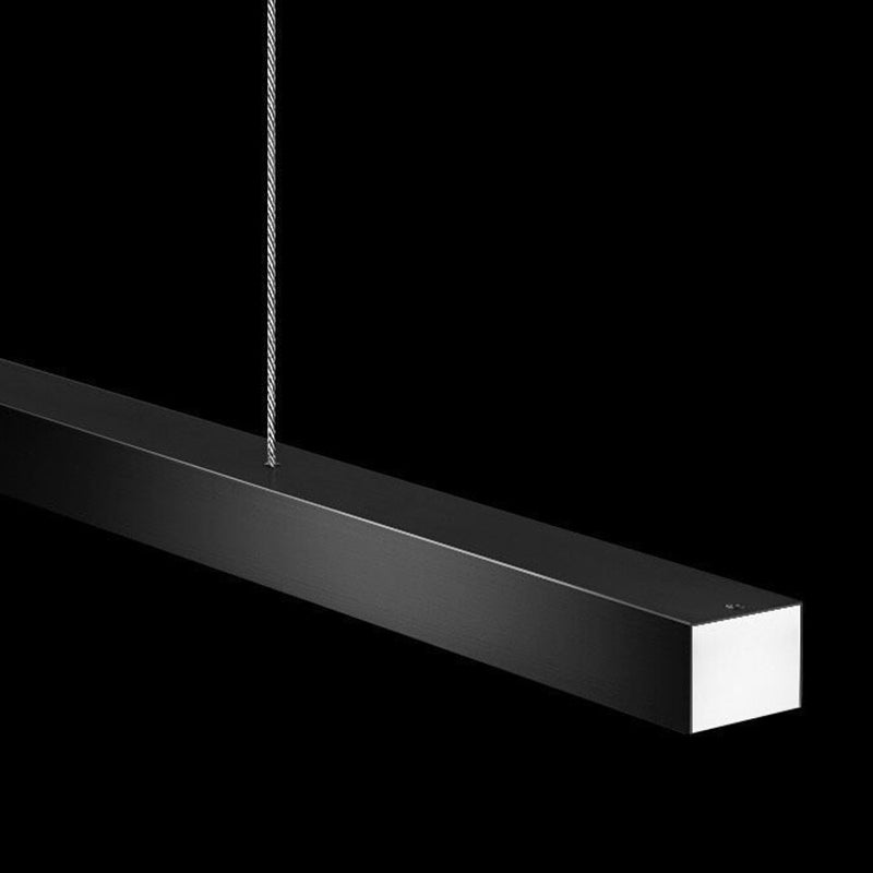 Contemporary Linear LED Hanging Pendant Lights in Black for Dining Room