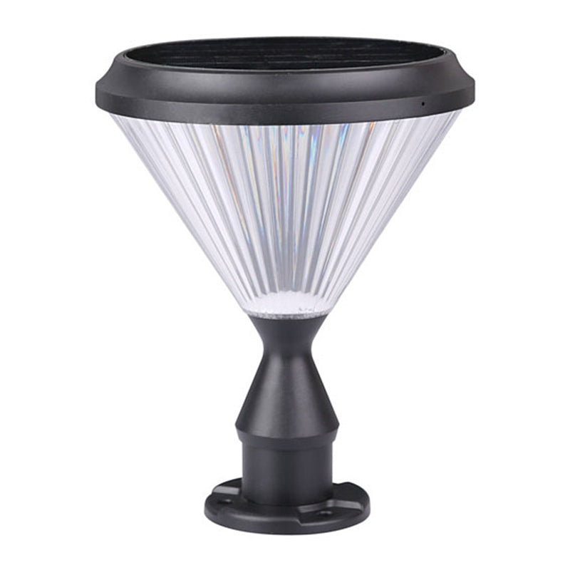 Modern Diamond Shape Solar Energy Pillar Lamp with Plastic Shade for Outdoor