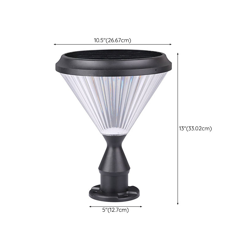 Modern Diamond Shape Solar Energy Pillar Lamp with Plastic Shade for Outdoor