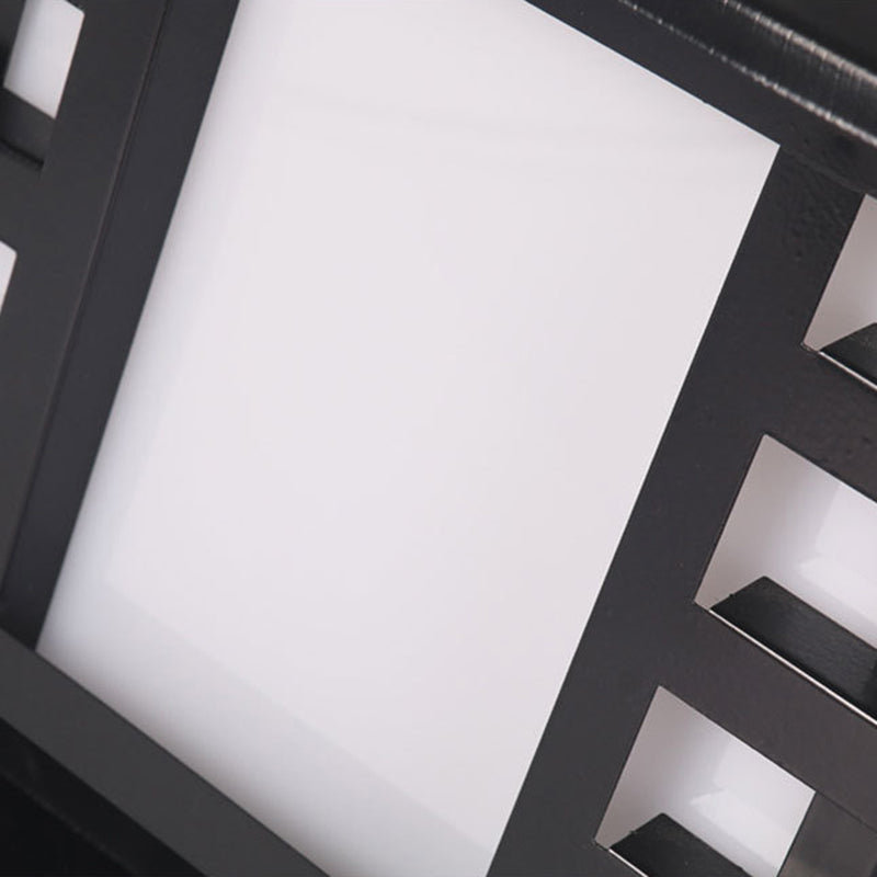 Modern Square Shape Solar Energy Pillar Lamp with Acrylic Shade for Outdoor