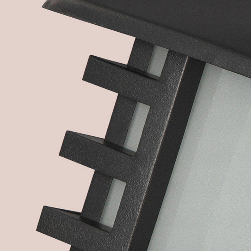 Modern Square Shape Solar Energy Pillar Lamp with Acrylic Shade for Outdoor