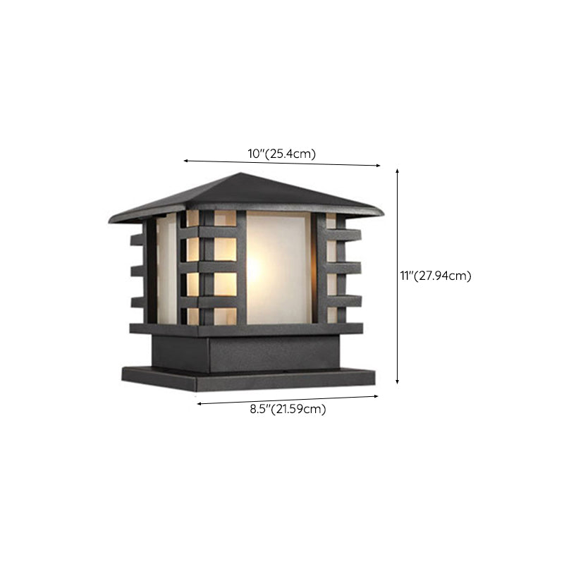 Modern Square Shape Solar Energy Pillar Lamp with Acrylic Shade for Outdoor