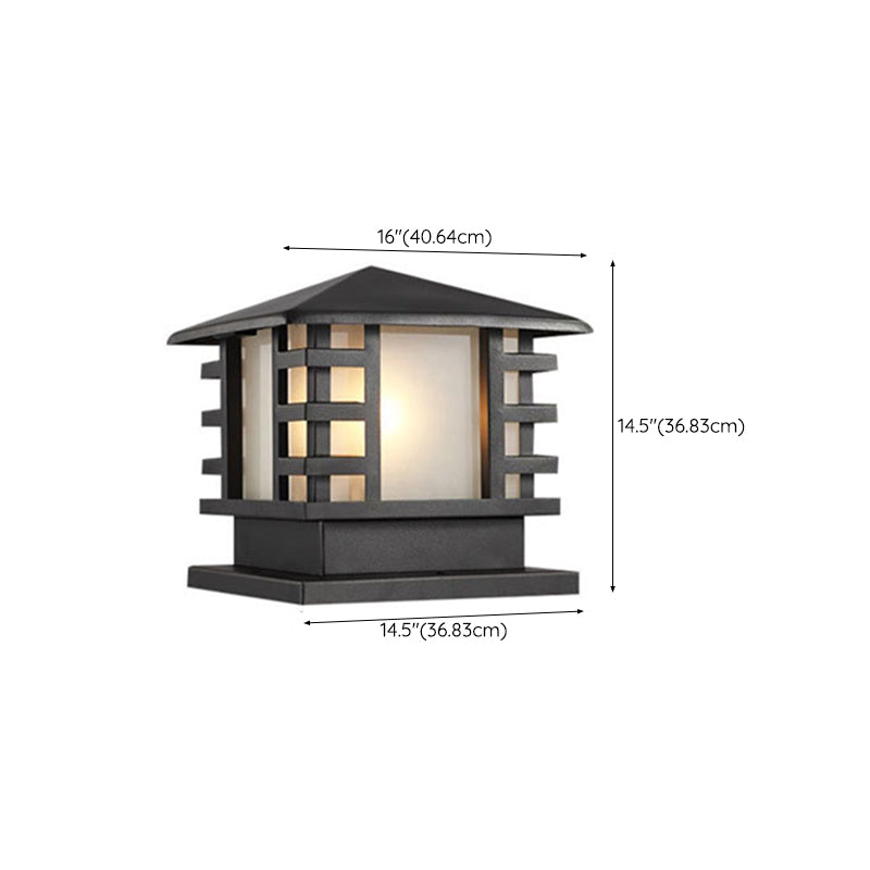 Modern Square Shape Solar Energy Pillar Lamp with Acrylic Shade for Outdoor