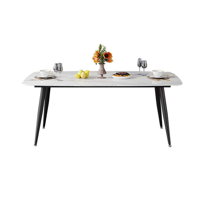 Modern Rectangular Dining Table Stone Top Tabletop for Dining Room