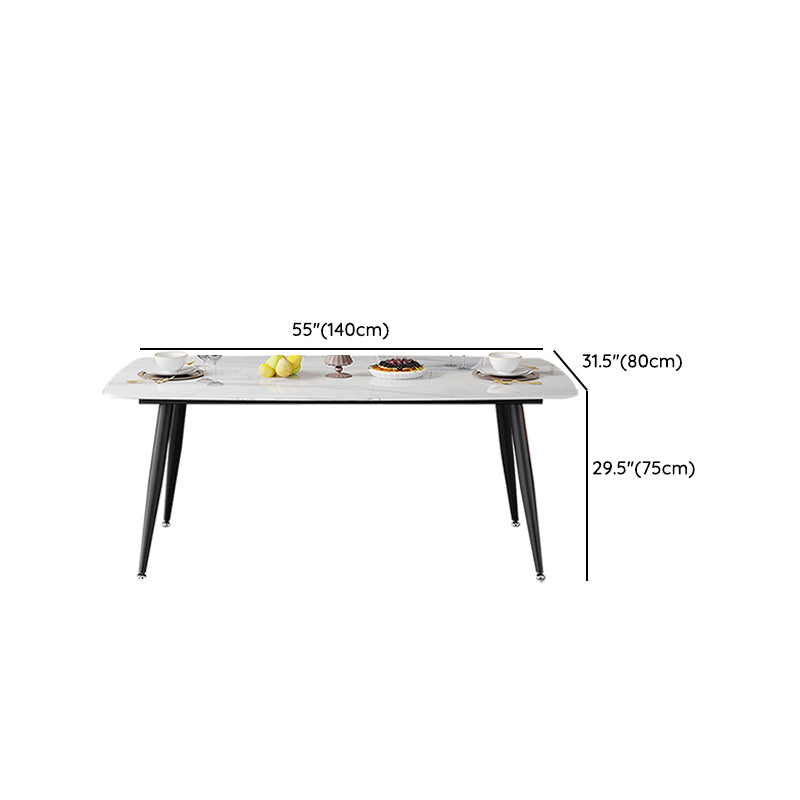 Modern Rectangular Dining Table Stone Top Tabletop for Dining Room