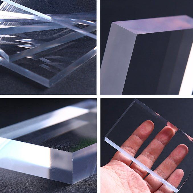 Contemporary White Rectangular Stone Dining Table with Acrylic Base