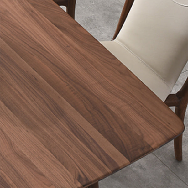 Contemporary Dark Brown Rectangular Wooden Dining Table with 4 Foot