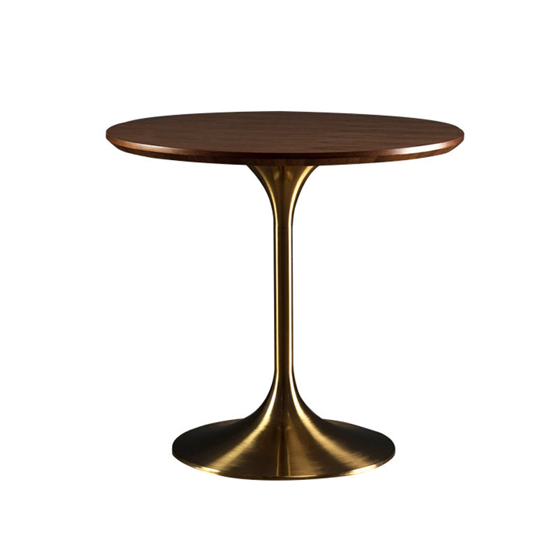 Modern Wood Tabletop Round Dining Table with Metal Tulip Base